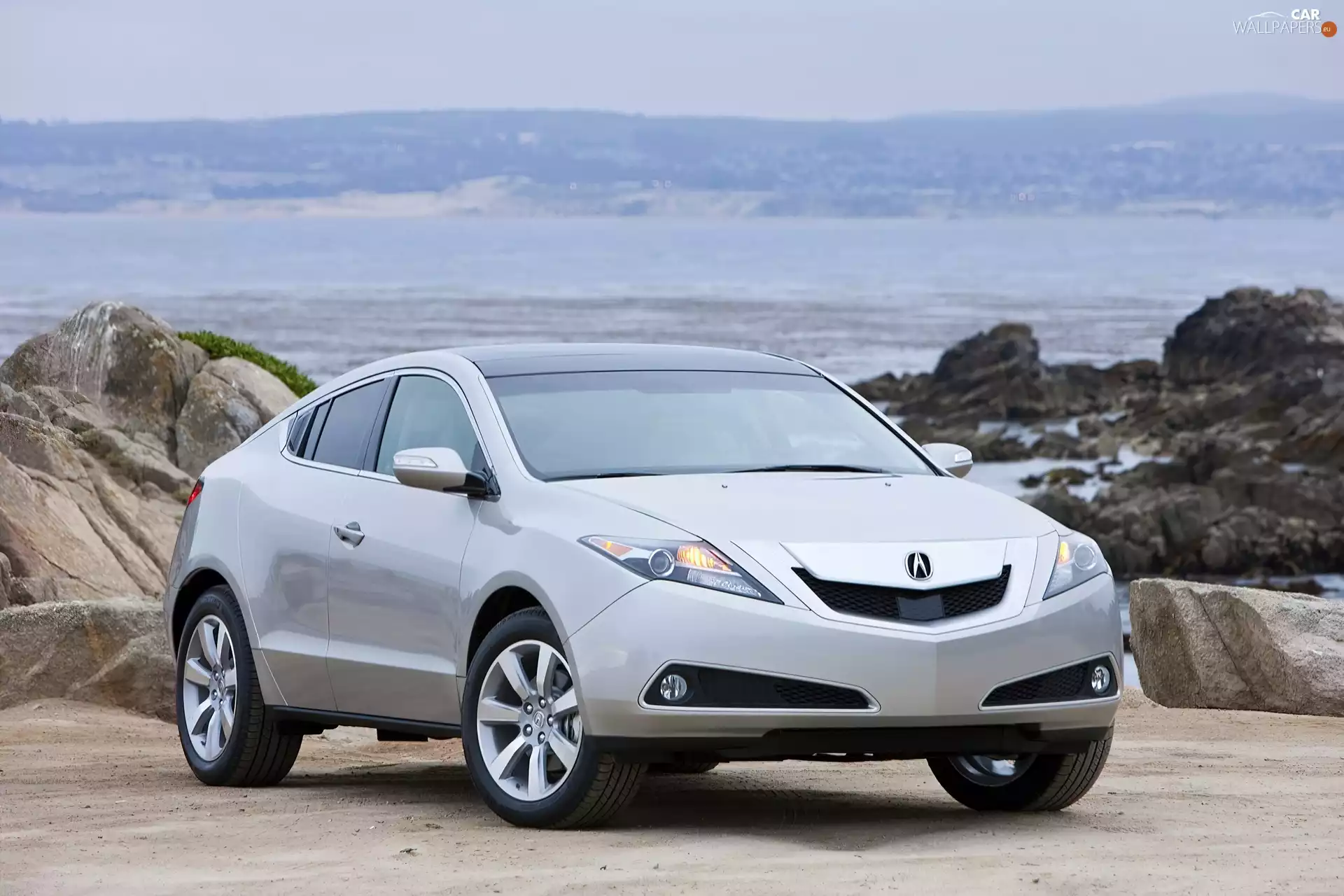 Acura ZDX, Front, rocks, Glass