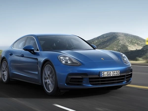 2017, blue, Porsche Panamera 4S Diesel Sport Turismo 971