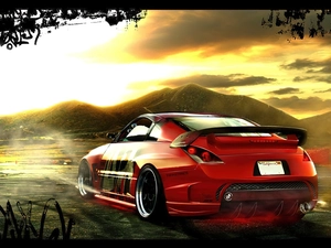 TUNING, Red, Nissan 350Z