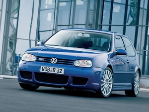 Golf 4, blue, Front, R32