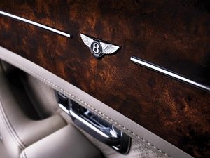 Wood, emblem, Bentley Arnage