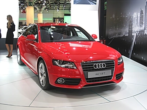 Red, saloon, Geneva, Audi A4 B8