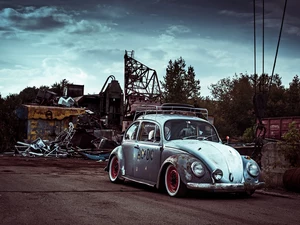 New Beetles, scrap-metal, Old car, Volkswagen, Automobile