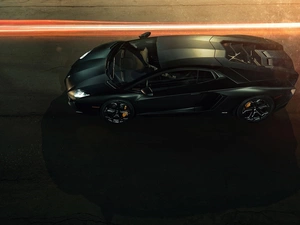 Black, Lamborghini Aventador