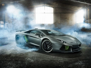Lamborghini, Hamann, smoke, Aventador