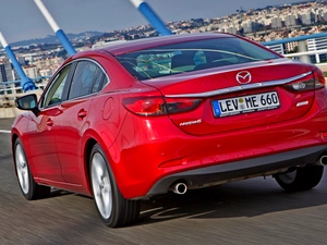 red hot, Sedan, Back, Mazda 6