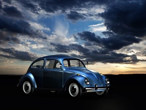 1956, antique, Volkswagen Beetle