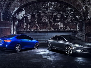 cars, blue, Black, Chrysler 200C