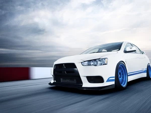 Mitsubishi, Evo X, Blue Rims, Lancer