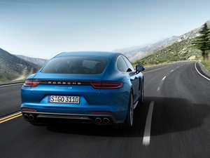 2017, Blue, Porsche Panamera 4S