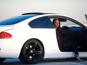 BMW, M6, make-up, E63, Tattoo, Automobile, White, Women