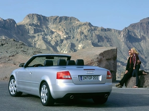 silver, Cabrio, Mountains, Audi A4