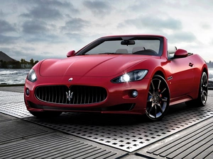 Red, maserati, Gran Cabrio