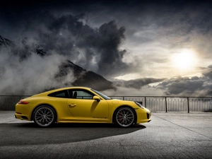 911, CARRERA, Automobile, Porsche, Yellow