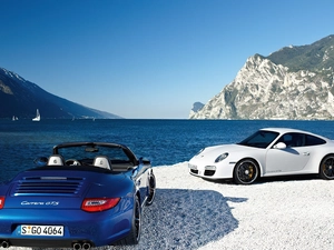 Porsche CARRERA GT, blue, White