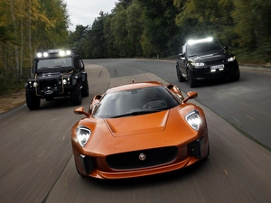 Way, Jaguar, Three, cars, forest, CX