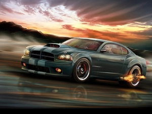 Dodge Charger, graphics, Big Fire