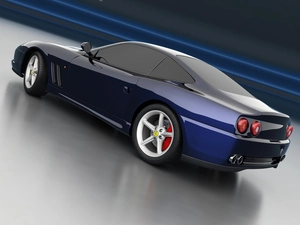 Blue, dark, windows, Ferrari 550