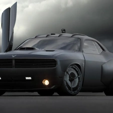 Black, Open, Doors, Dodge Challenger Vapor