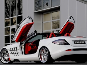 White, raised, Doors, Mercedes SLR