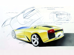 Drawing, Lamborghini, Murcielago