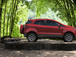 Ford EcoSport, viewes, forest, trees