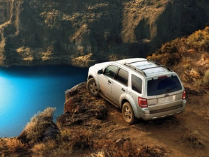 Ford, River, cliff, Escape