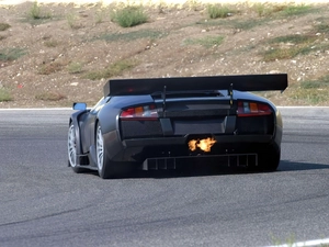 Lamborghini Murcielago, tube, Exhaust, Big Fire