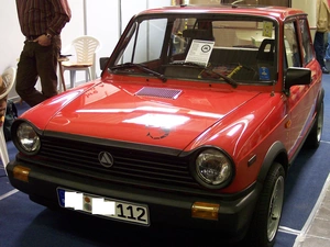 Front, Autobianchi A112, exhibition, Red