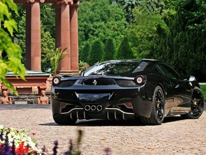 Ferrari 458, Sport, Park, Black, summer