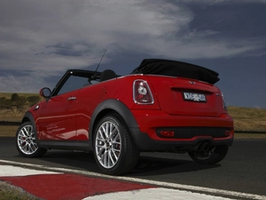 Red, flap, trunk, Mini Cabrio