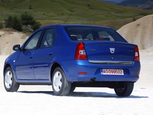Blue, flap, trunk, Dacia Logan