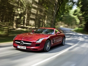 Mercedes SLS, Way, forest