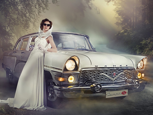 Automobile, Women, Glasses, Gaz-13 Czajka