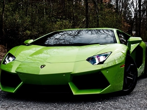 Green, Lamborghini Aventador