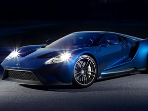 2017, blue, Ford GT