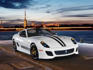 town, Dusk, 599 GTO, panorama, Ferrari