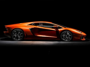 Orange, LEFT, HAND, Lamborghini Aventador