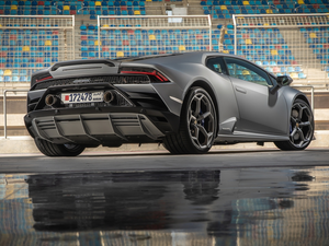 Back, Silver, Lamborghini Huracan