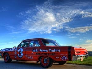 Chevrolet, Nascar, clouds, Impala