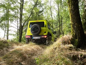 Suzuki Jimny, trees, viewes, Back
