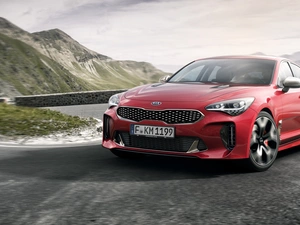 Front, red hot, Kia Stinger GT