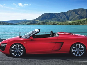 lake, Mountains, Spyder, Way, Audi