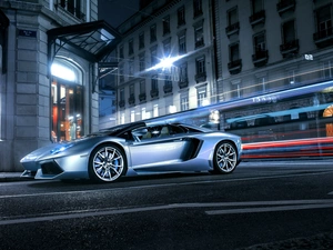 Lamborghini Aventador LP 700-4 Roadster, Street, light, 2013