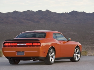 Orange, Lamps, Back, Dodge Challenger