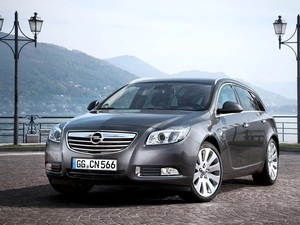 Opel Insignia, lake, lanterns, Mountains