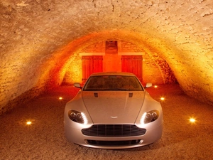 lighting, Aston Martin V8 Vantage S, garage