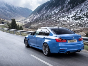 Way, Mountains, BMW, M4, Blue