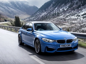 Way, Mountains, BMW, M4, Blue