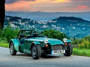 Seven, 160, town, Way, panorama, Caterham, Automobile, Mountains